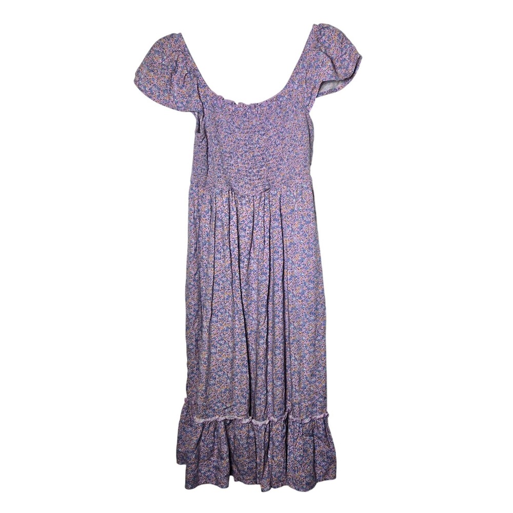 Arizona Jean Co Mini Floral Dress Size Medium Fairy Cottage Boho Summer Smocked